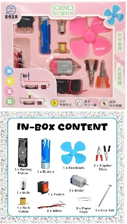 DIY Kids Science Kit: Electric Circuit Set with DC Motor, Fan & Bulb-image-24