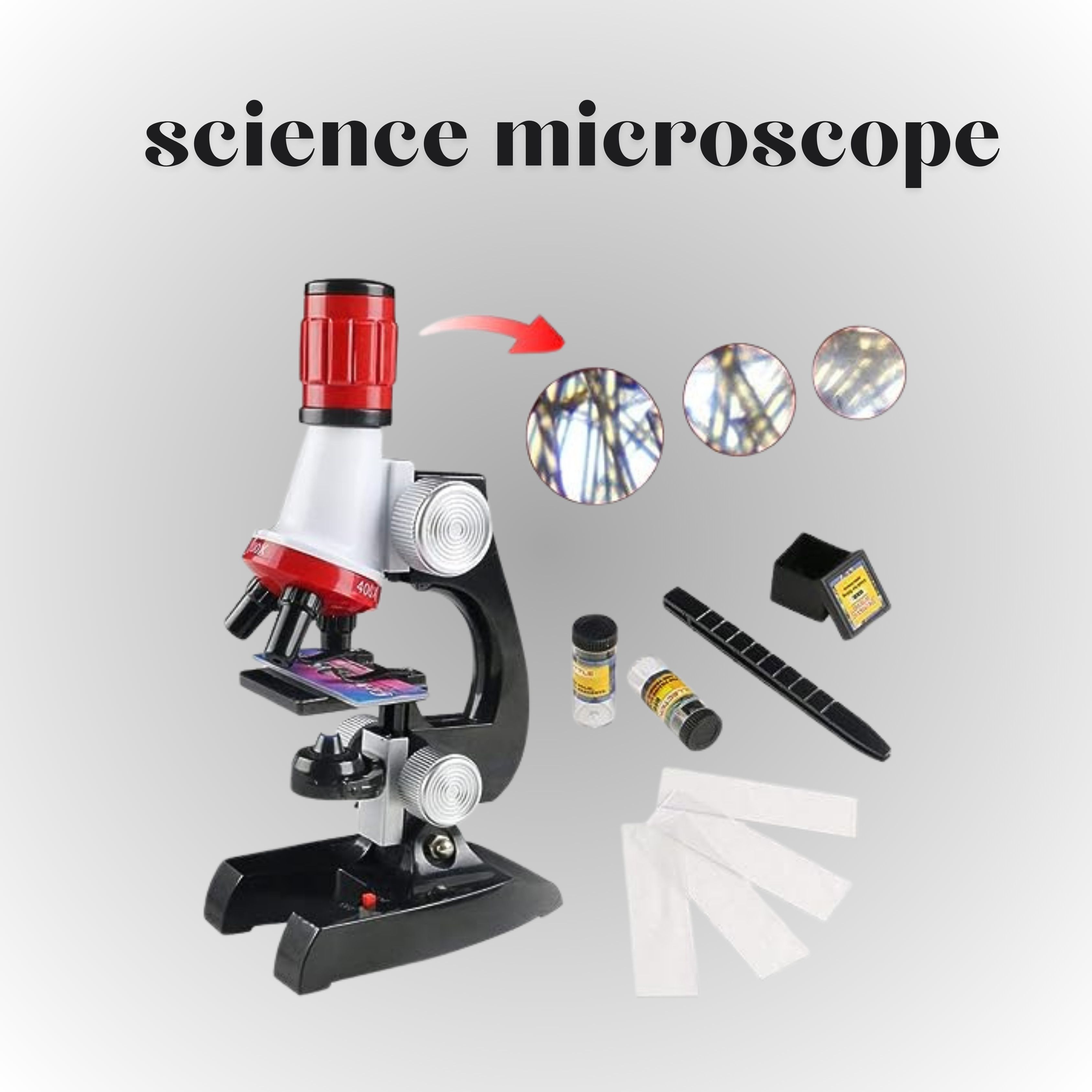 Science Kits with Slides Educational Beginner Microscope Kit-image-20