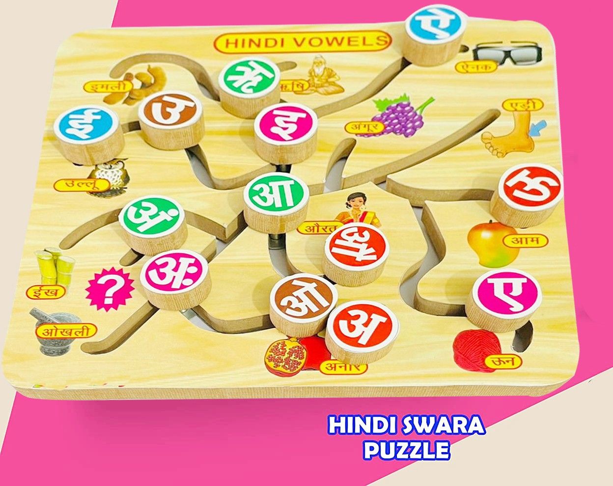 Activity Matching Games Hindi Vowels Letters Learning Toys Board Maze Puzzle-image-5