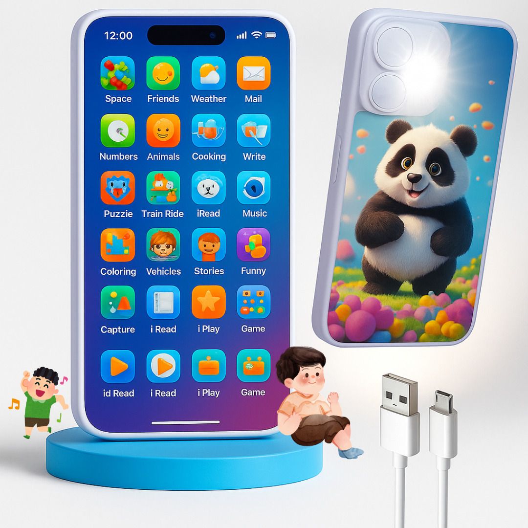 Educational Phone Toy For Kids | Rechargeable Talking Baby Smart Phone-image-41