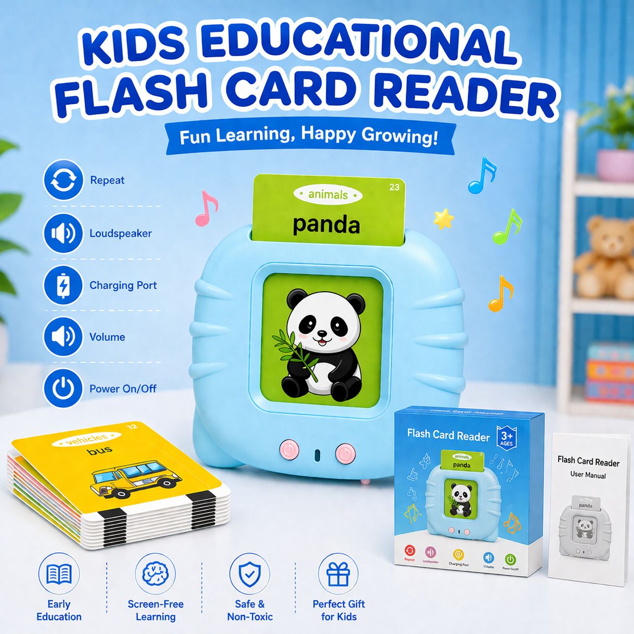 unispilo Flash Card Reader Toys for Kids - Educational Toys-picture-19