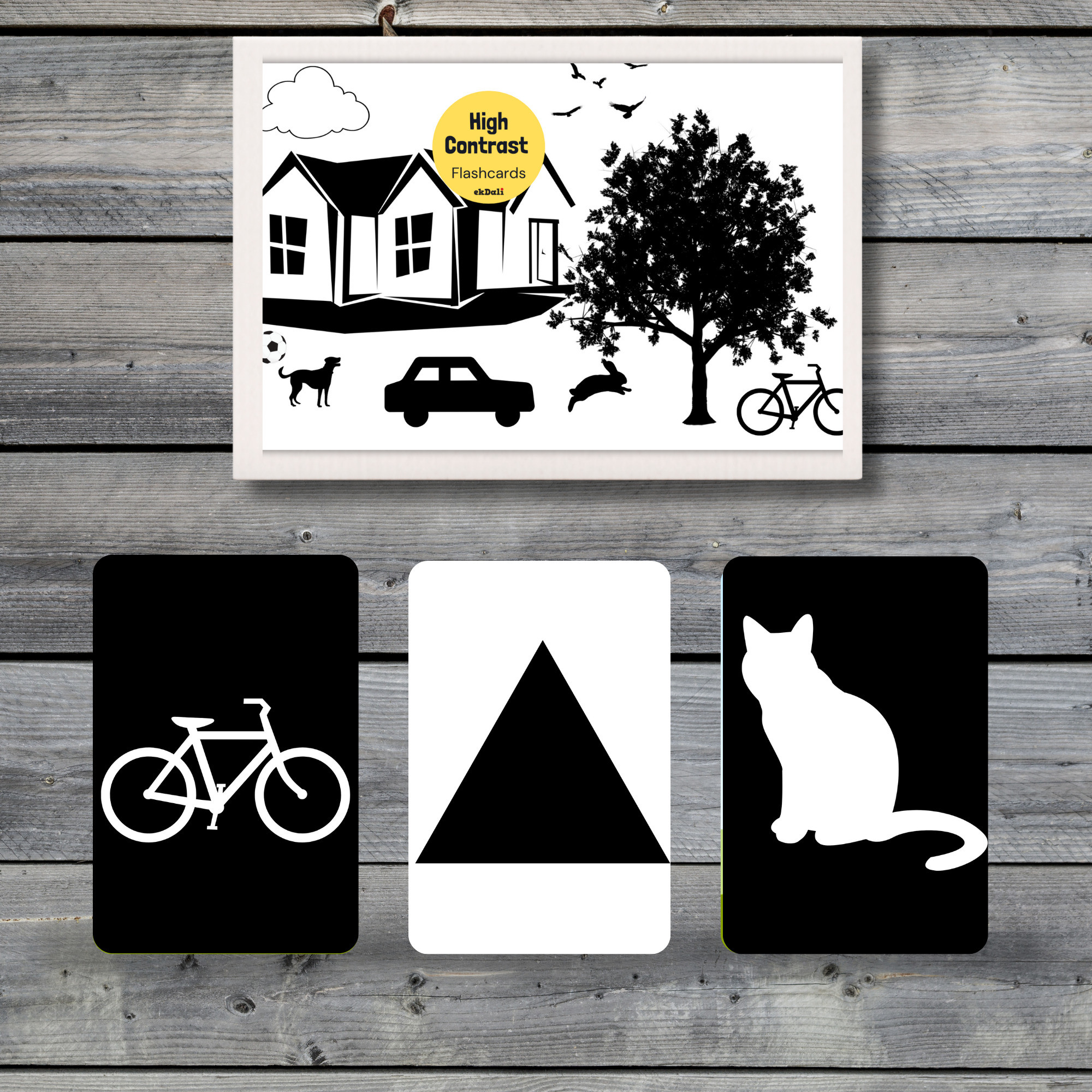 ekdali Contrast Flashcards for Babies: Enhance Visual Tracking skills image 1