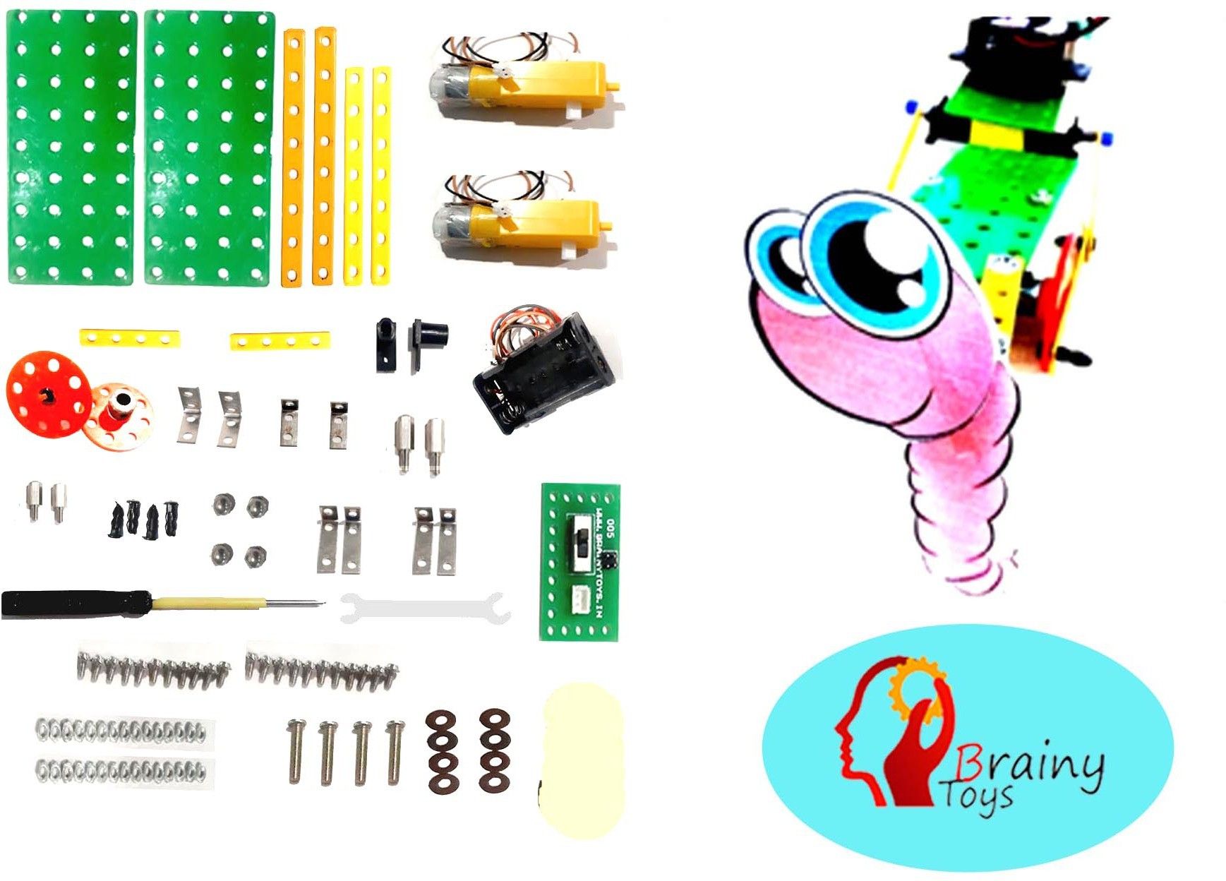 Bot Kit, Earthworm bot Plastic And Metal Kit,Learn Robotics & Mechanism,-image-40