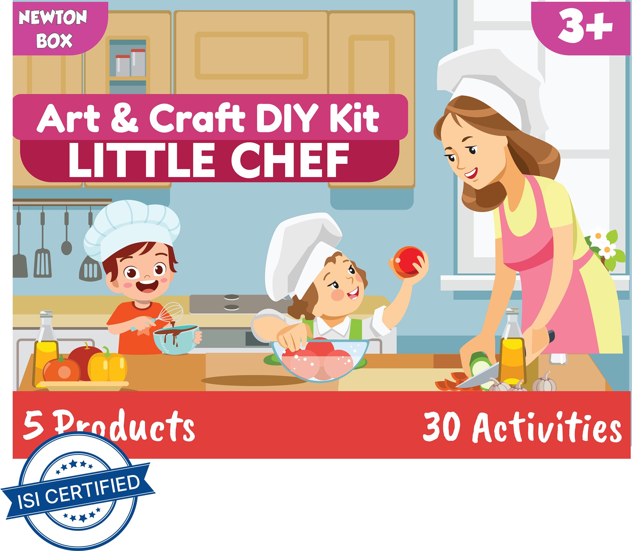"Newton Box 5 in 1 Art and Craft DIY Kit | Little Chef Theme "