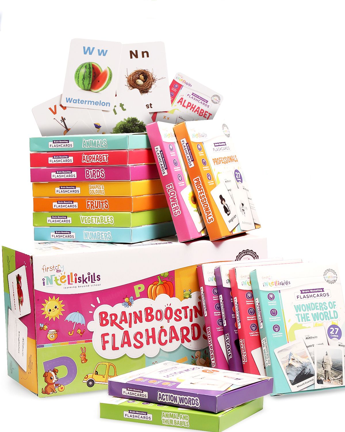 Premium Brain Boosting 15 in 1 Flash Cards for Kids 400+ pcs