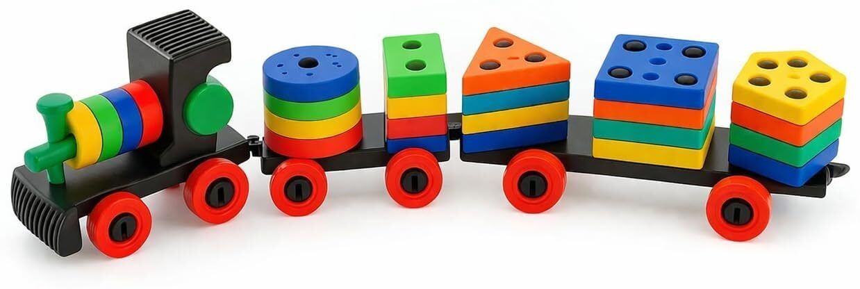 armak Geometric Toy Train Shape Sorter for Kids 3+ Years-picture-1