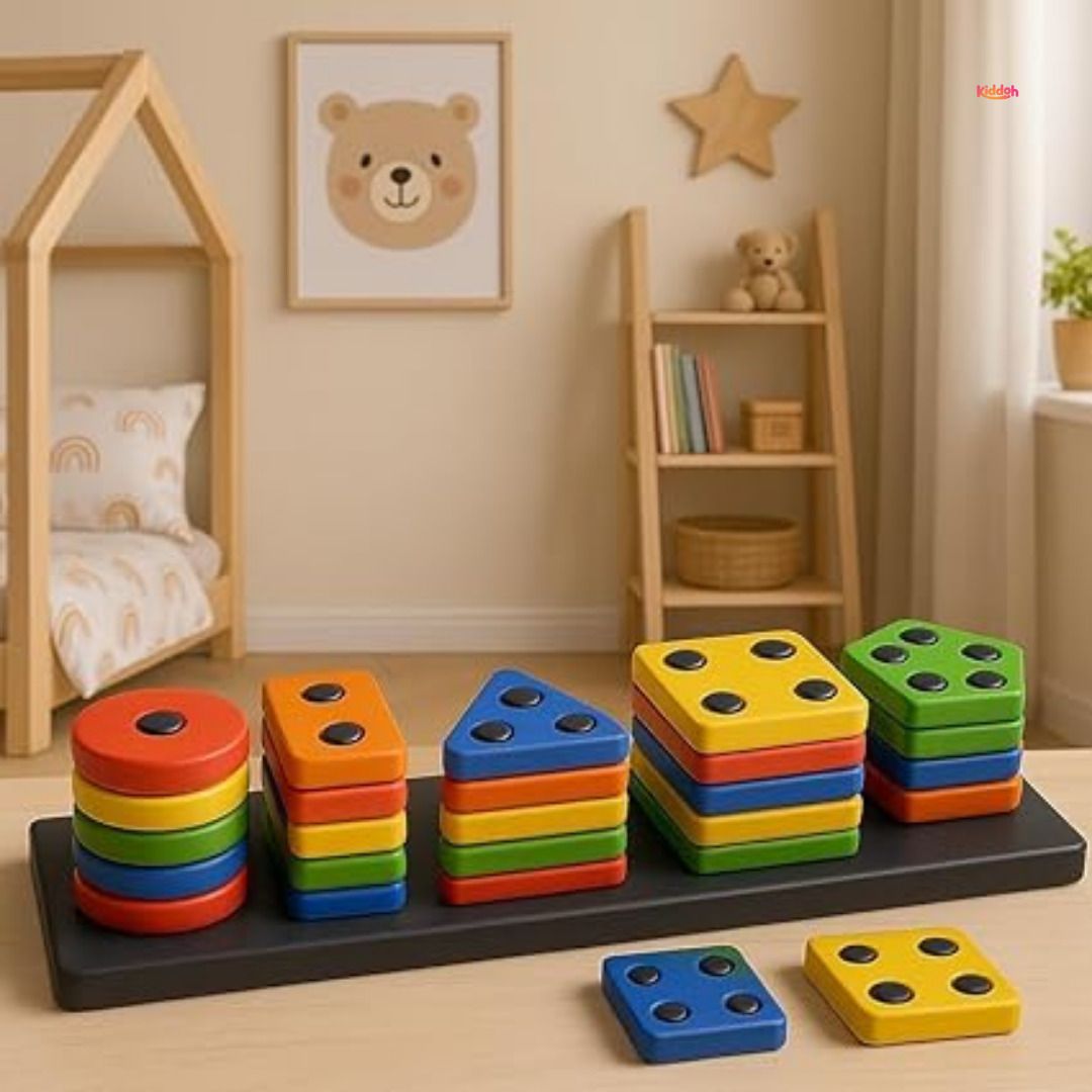 kiddoh TinyMind Geometric Shape Sorter & Stacker Educational Toy for Toddlers-picture-29