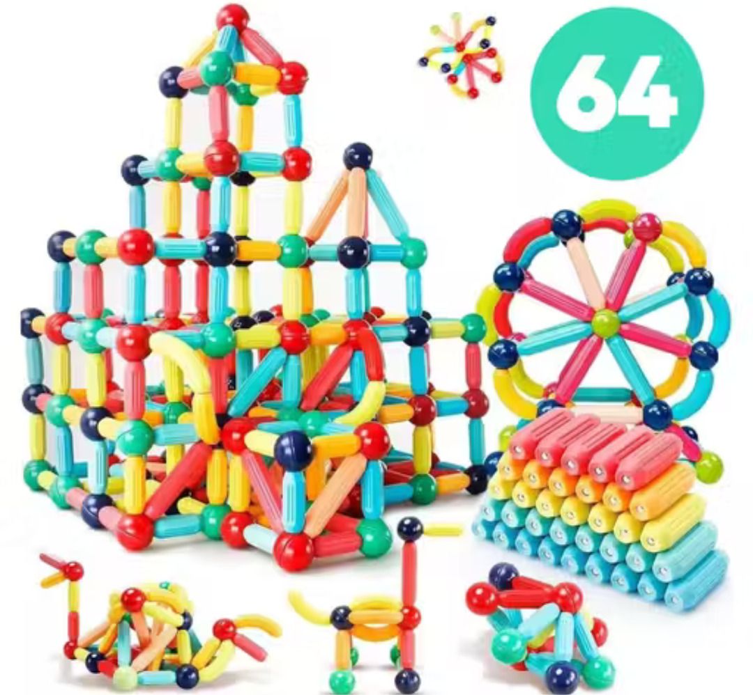 Magnetic Sticks 64 pcs Building Blocks for Kids Educational Stem Learning-image-15