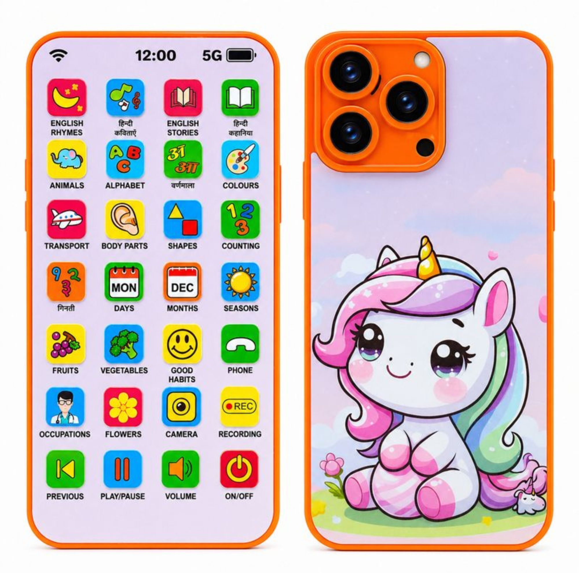 Educational Phone Toy for Kids Rechargeable Learning Mobile Toy 2-12 Years-image-17