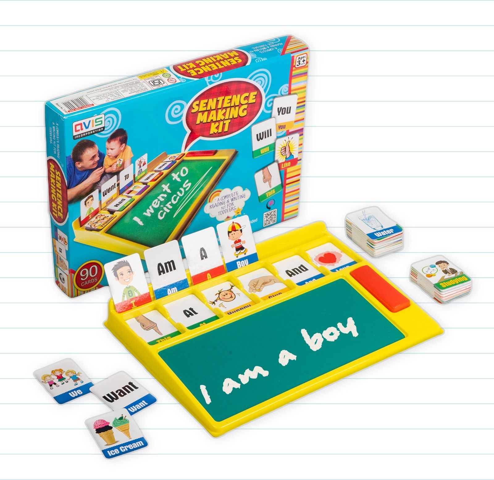 Education Sentence Making Kit Flash card with 90 Cards and educational toys-image-36