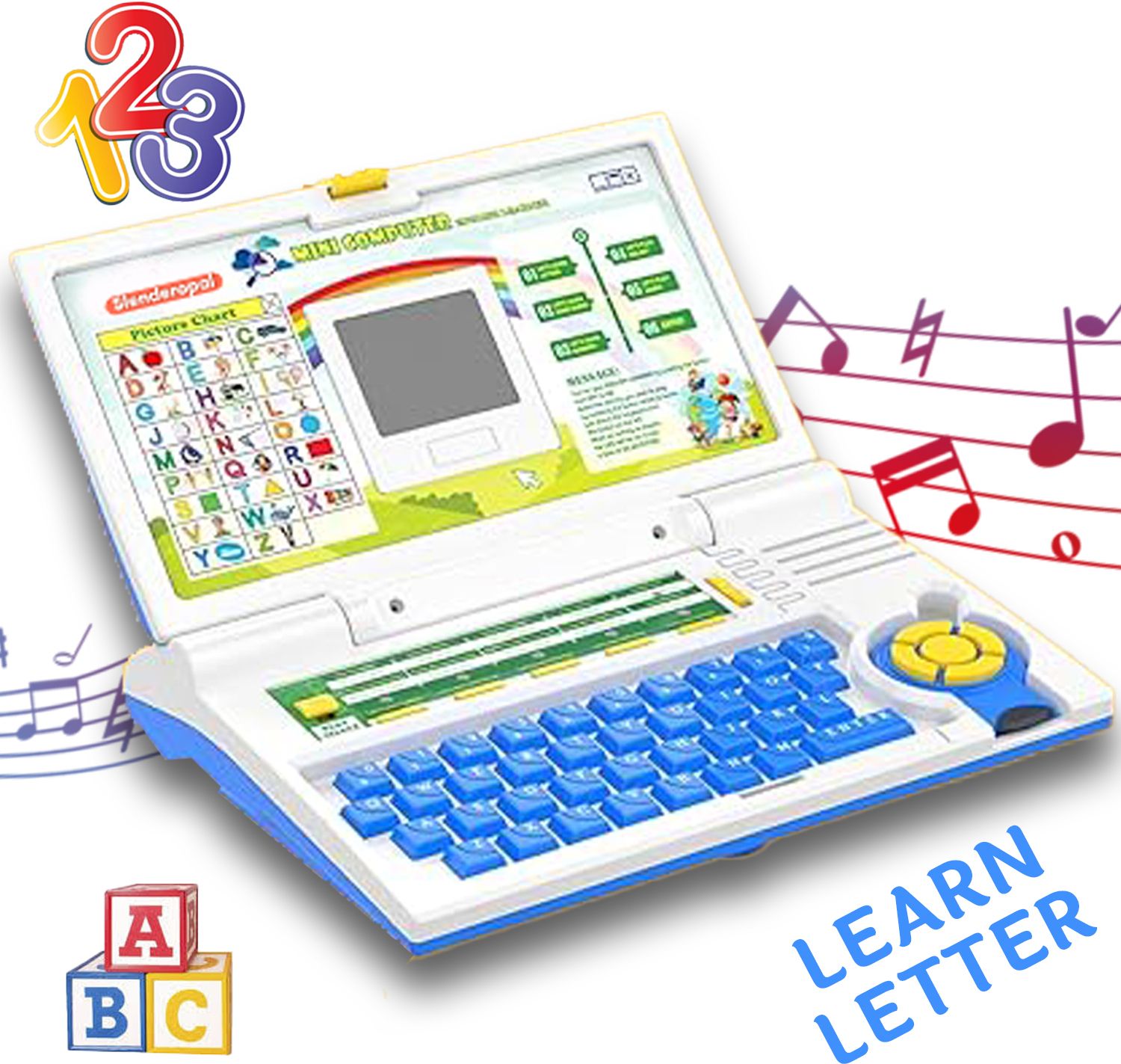 20 Activities English Laptop for Kids/ Notebook Toy for Kids-Blue-image-35