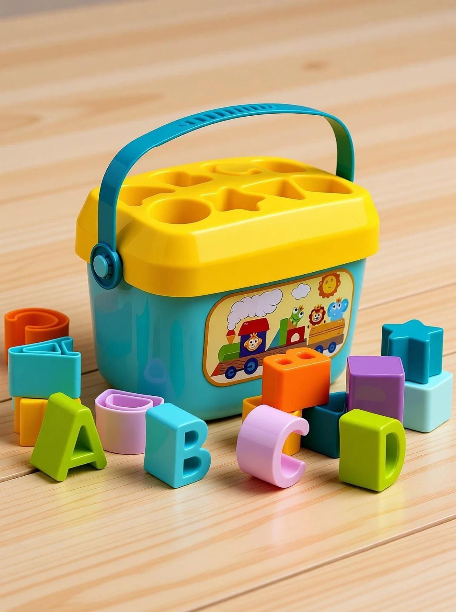 fraimingo Toddler Shape and Alphabet Sorter Bucket Learning Toy-picture-20