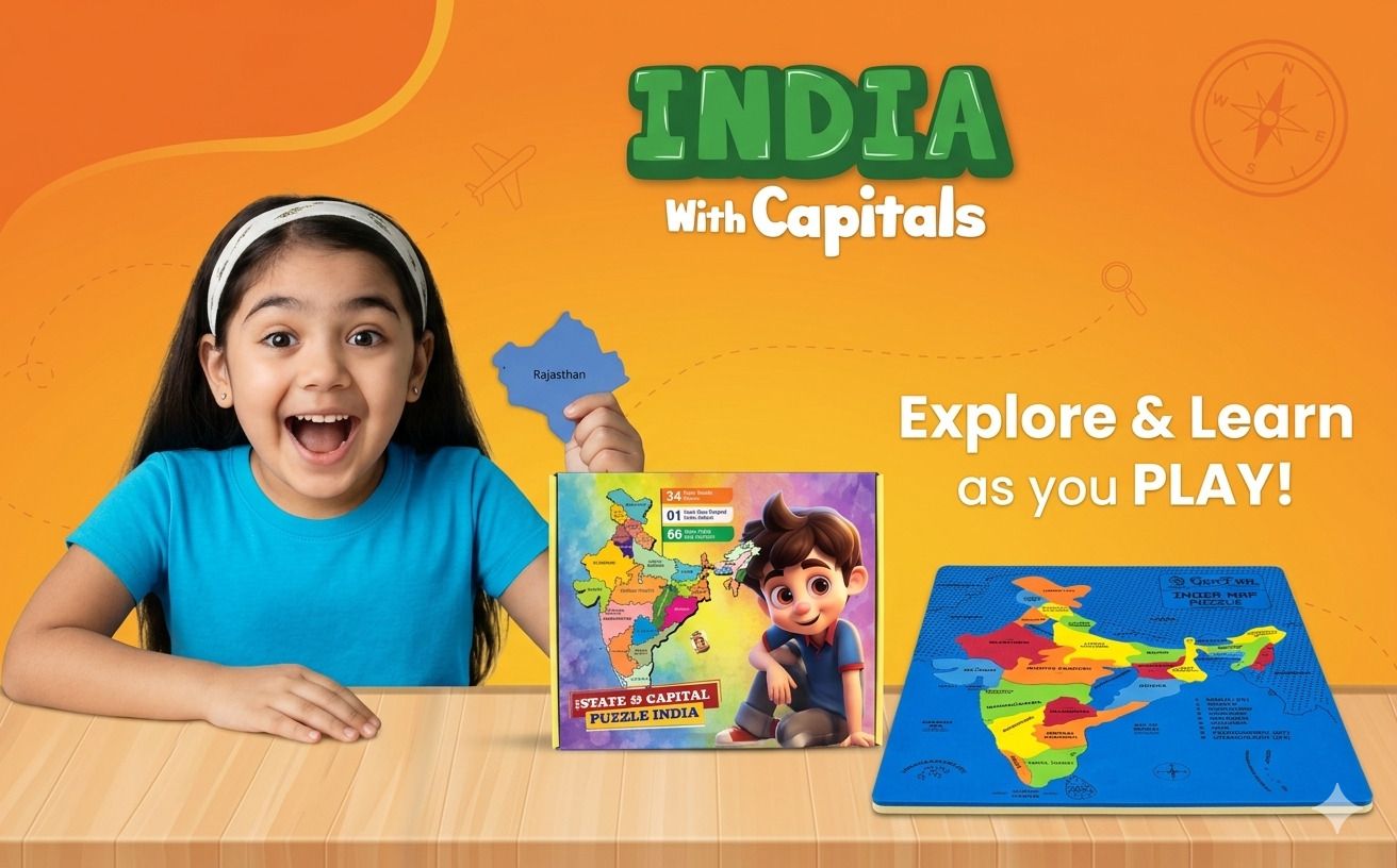meetraz EVA Foam India Map Puzzle with State Capitals and Flags, 25 Pieces Puzzle-picture-28