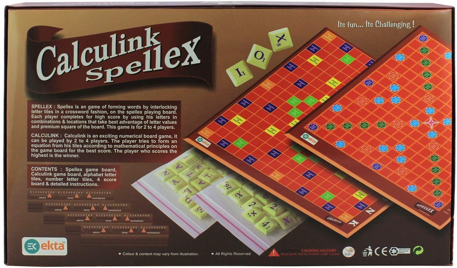 funnstyle Calculink Spellex 2-in-1 Math Puzzle & English Crossword Board Game-picture-45