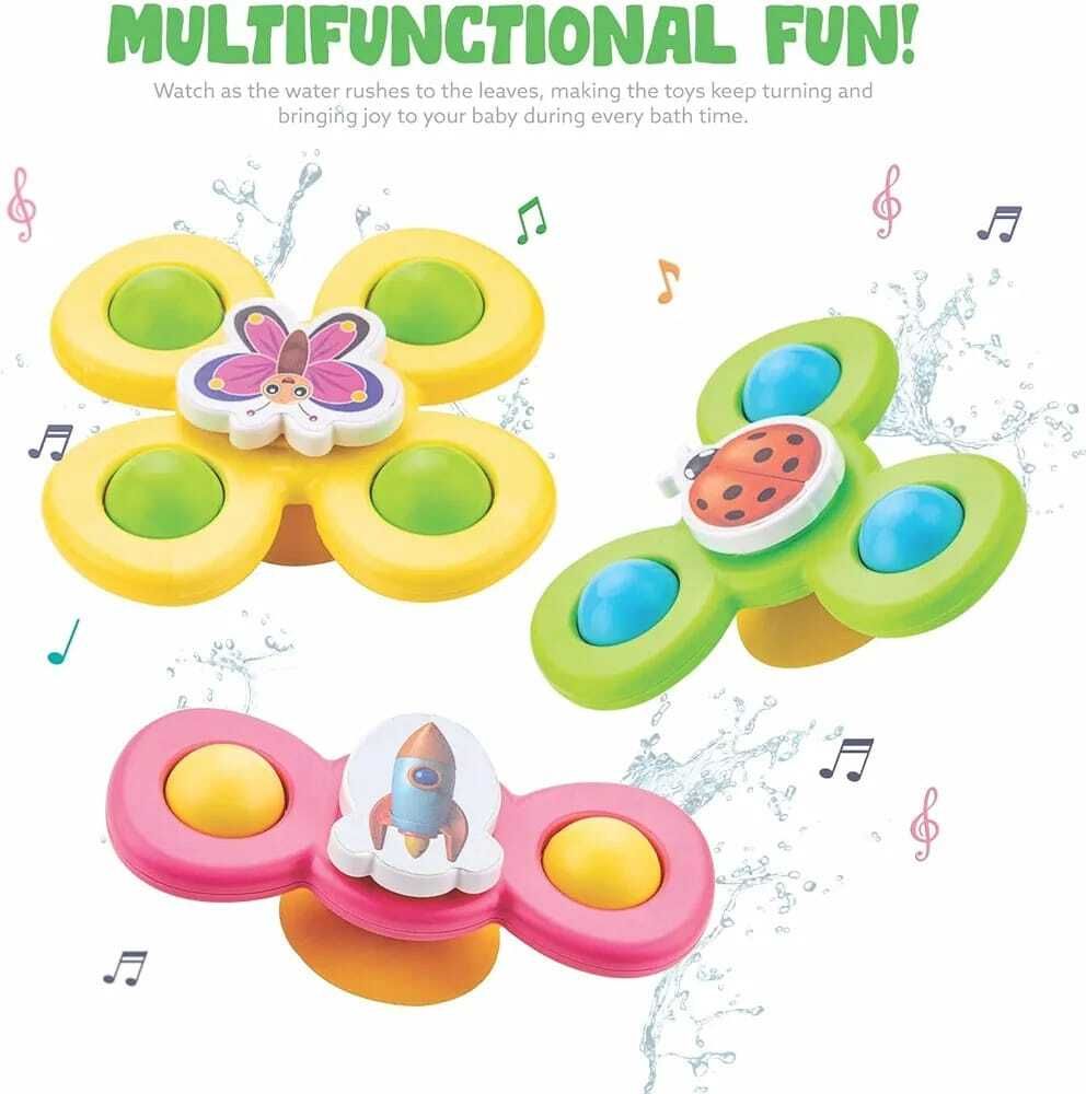 Baby Sensory Fidget Spinner Toy with Pop Buttons & Strong Suction Cup-image-21