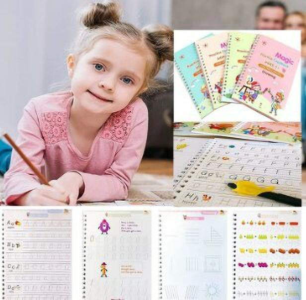 aneep Magic Practice Copybook, (4 BOOK,10 REFILL) Number Tracing Book for Preschoolers image 1