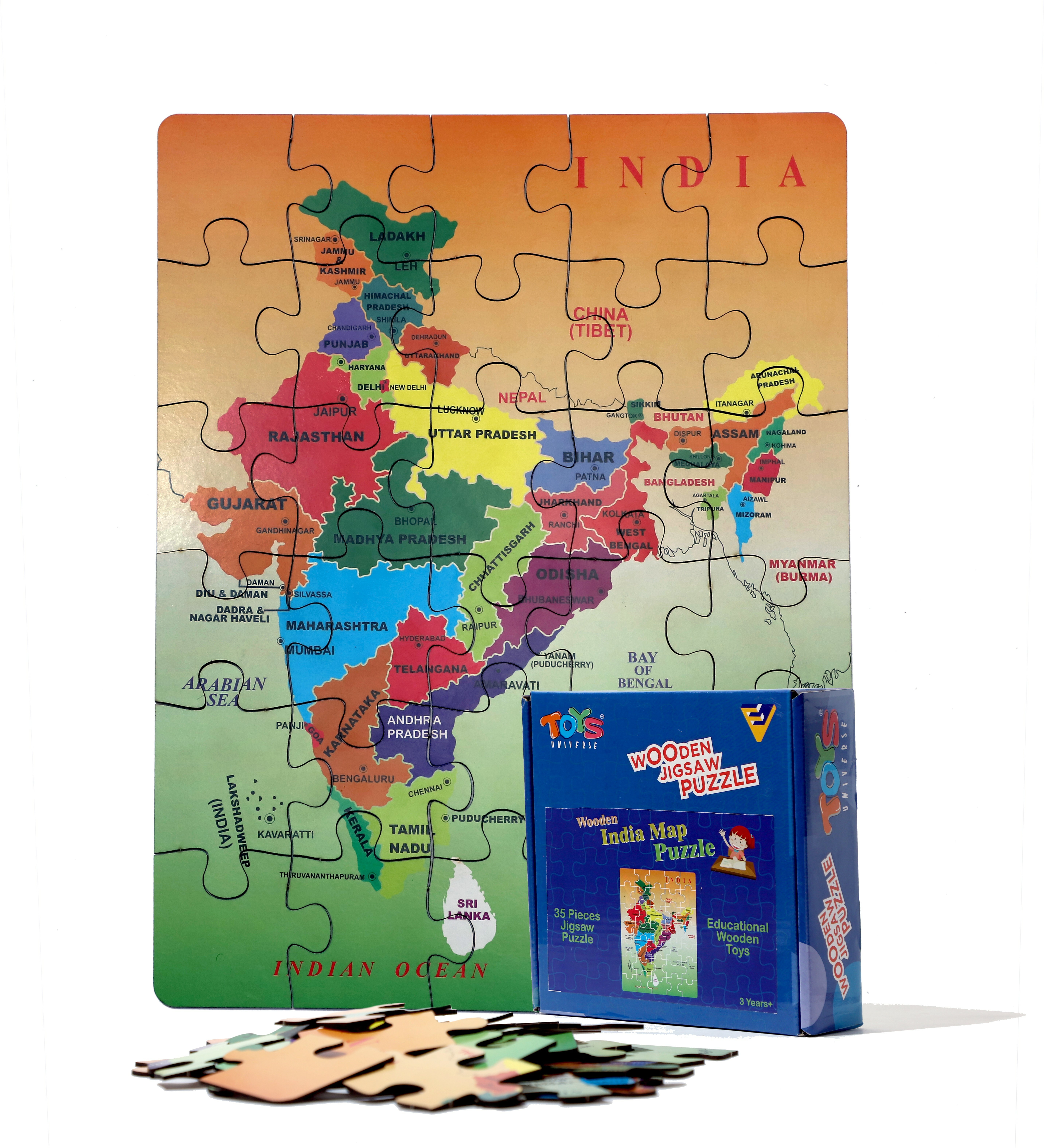 toys universe Read & Learn India Toy Map Educational Game map for 6 year Old Kids And Above image 1