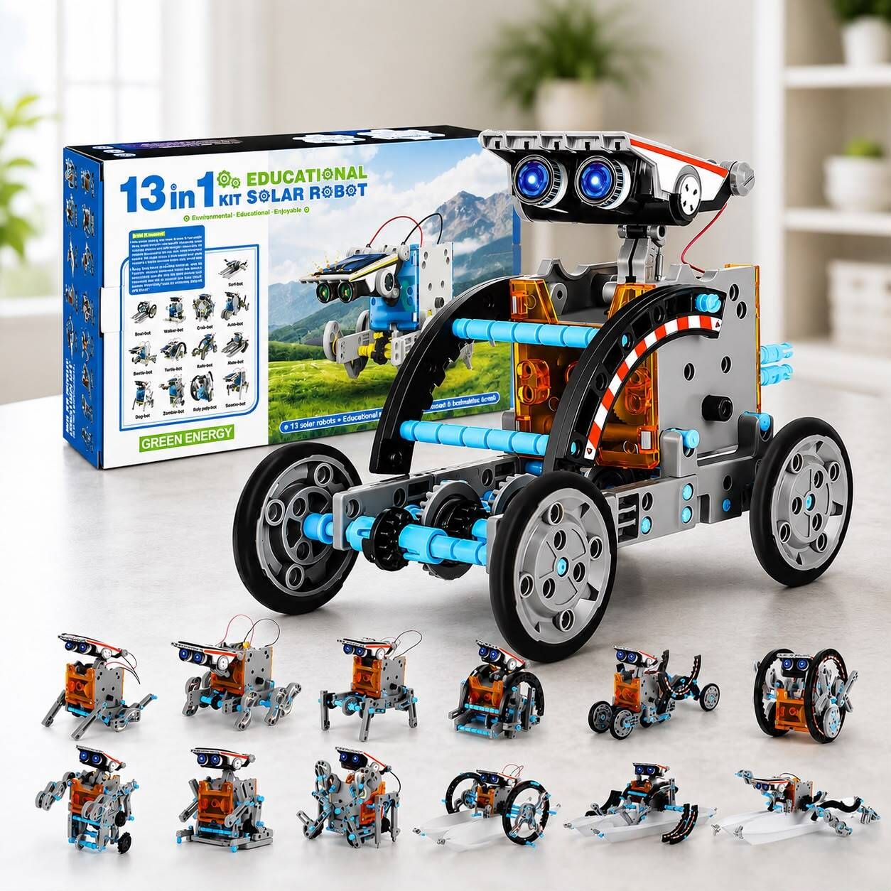 13-In-1 Solar Educational Robot Kit-Building Kit-image-35