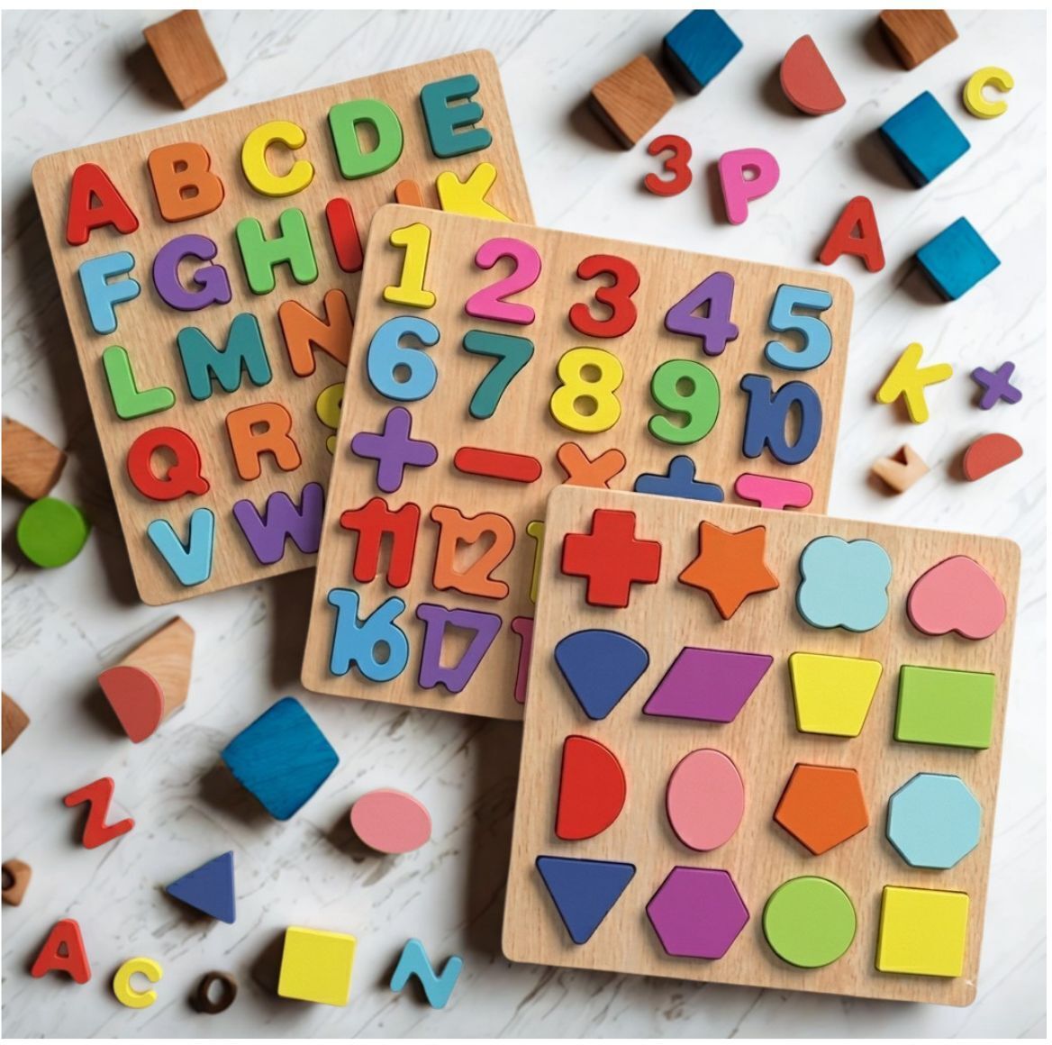 Wooden ABC Number Shape Puzzle Board Montessori Learning Toy for Kids WD-596-image-48