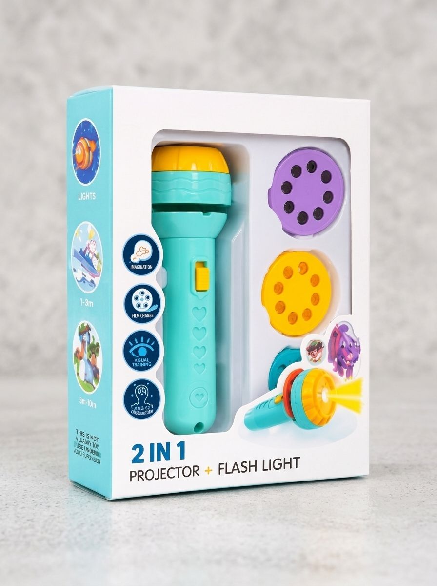 2-in-1 Projector Flashlight Toy with 3 Slide Disks Pack-image-30