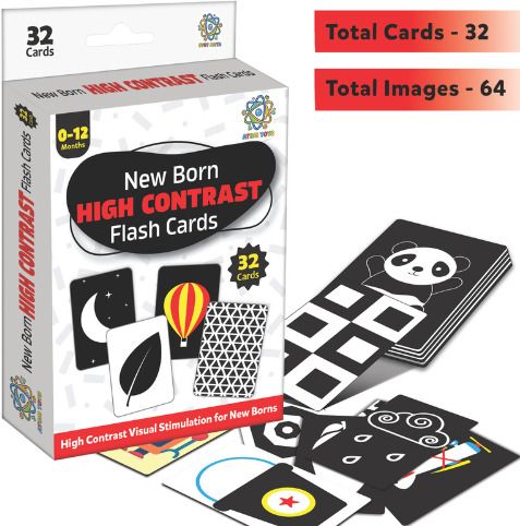 Black & White Flash Cards for New Born Baby 0-18 Months - 32 High Contrast Cards-image-47