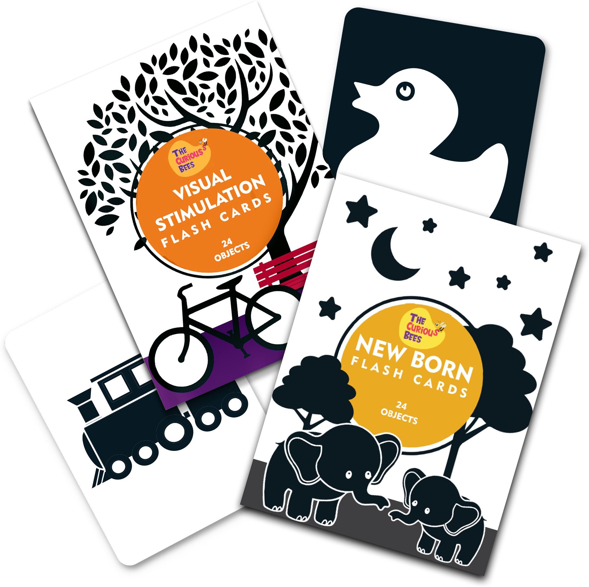 Combo Set of High Contrast New Born Flash Cards | 60 Objects-image-49