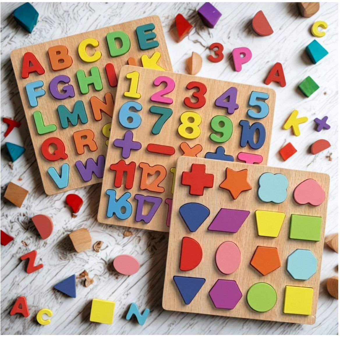 beauty bright Wooden Educational Learning Board ABC Number Shape Puzzle for Kids WD-595-picture-41
