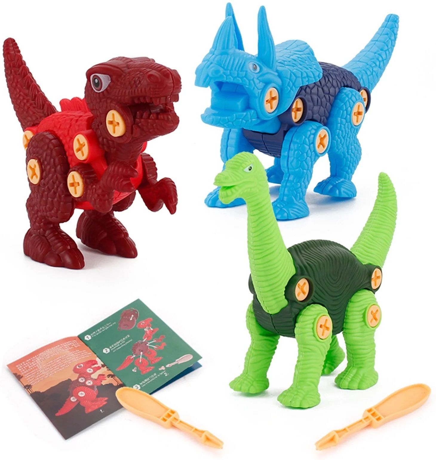 adkd DIY Dianosor Toy with Screwdriver Learning Toys Pack of 3 (Random,Color/Design)-picture-18