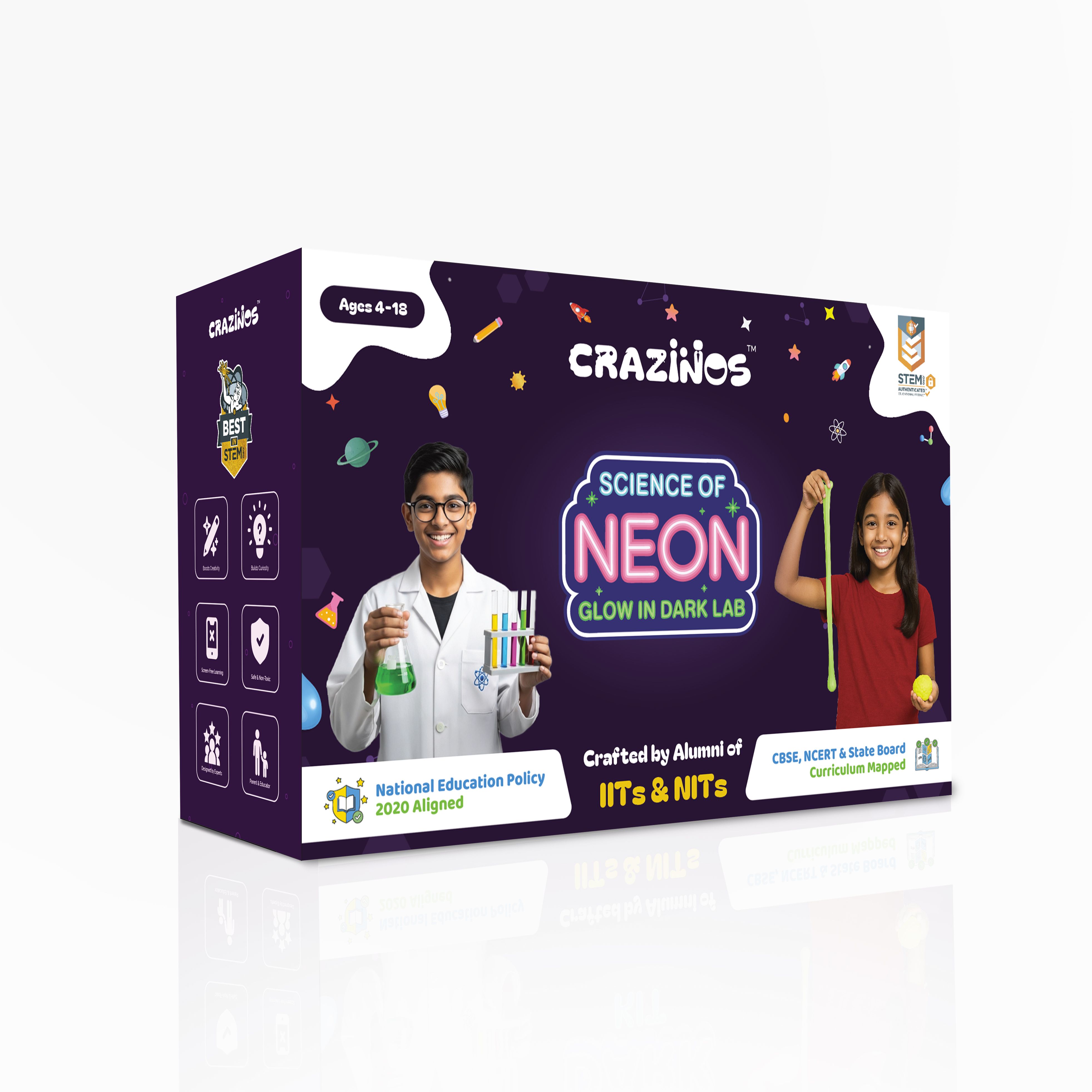 crazinos Science of Neon Glow in Dark Lab Kit | Diy Experiments | Gift for Boy and Girls-picture-22
