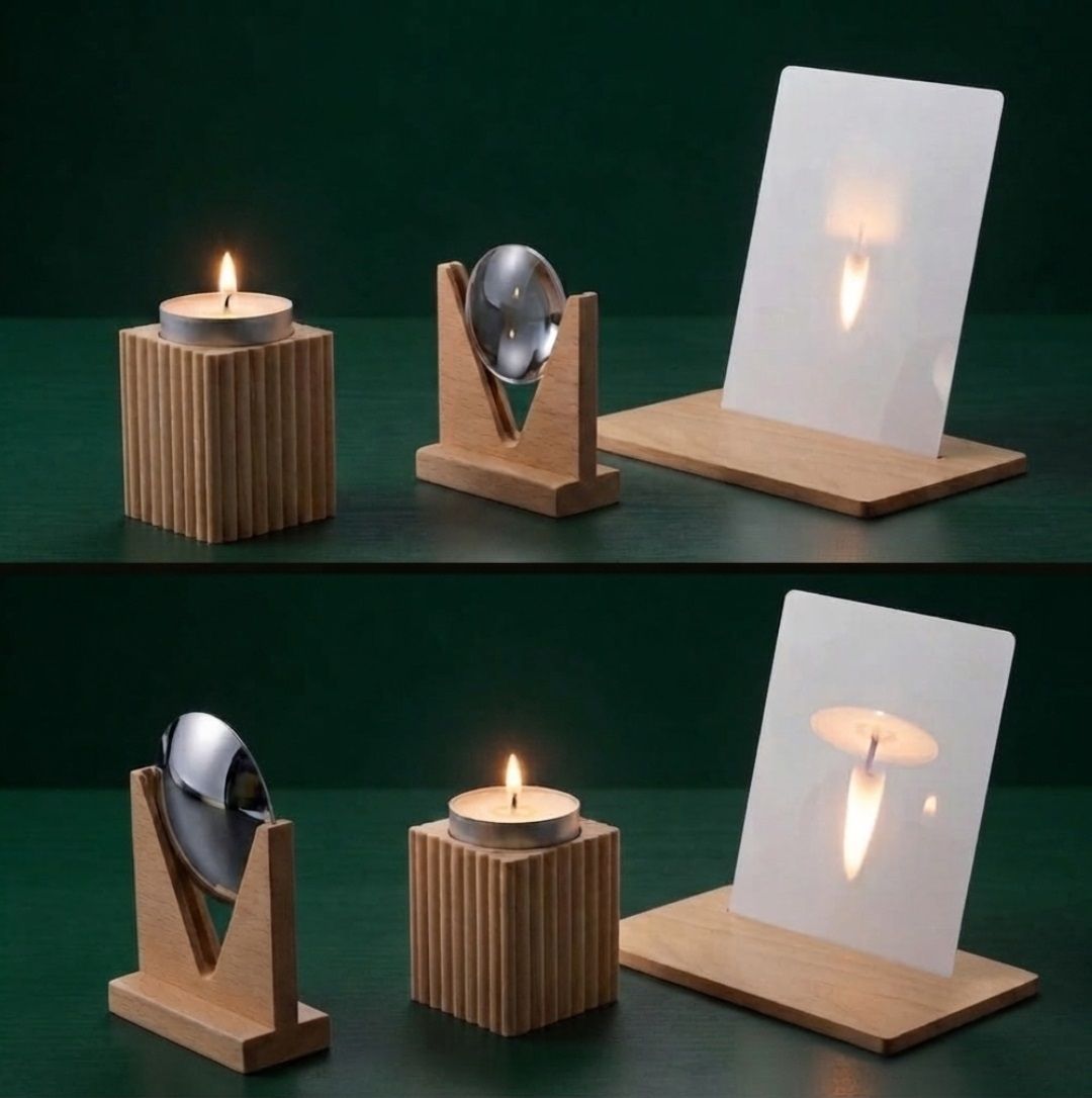 erhindia Physics 2 Inch Convex Lens and Concave Mirror Candle Experiment -10cm Focal Kit-picture-10
