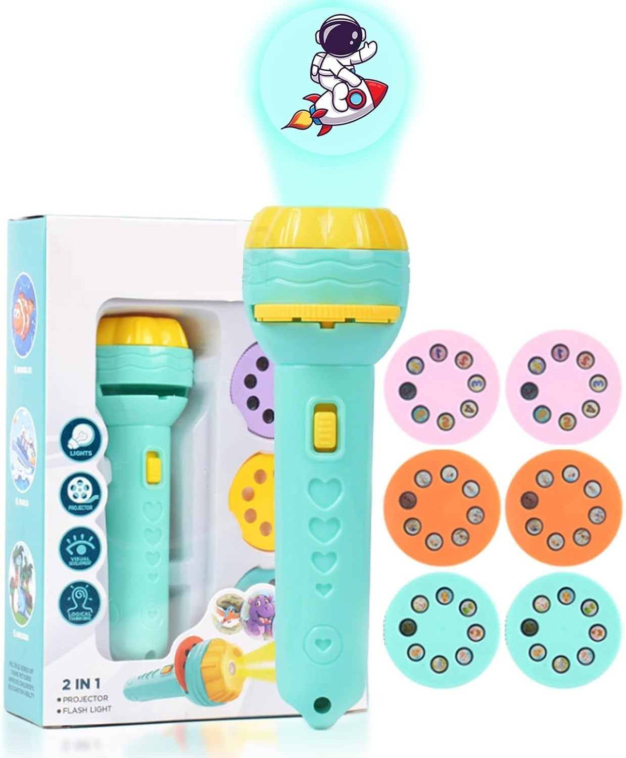 bestie toys Mini Projector Torch Toy Slide Flashlight Projector Torch for Kids Light Toy image 1