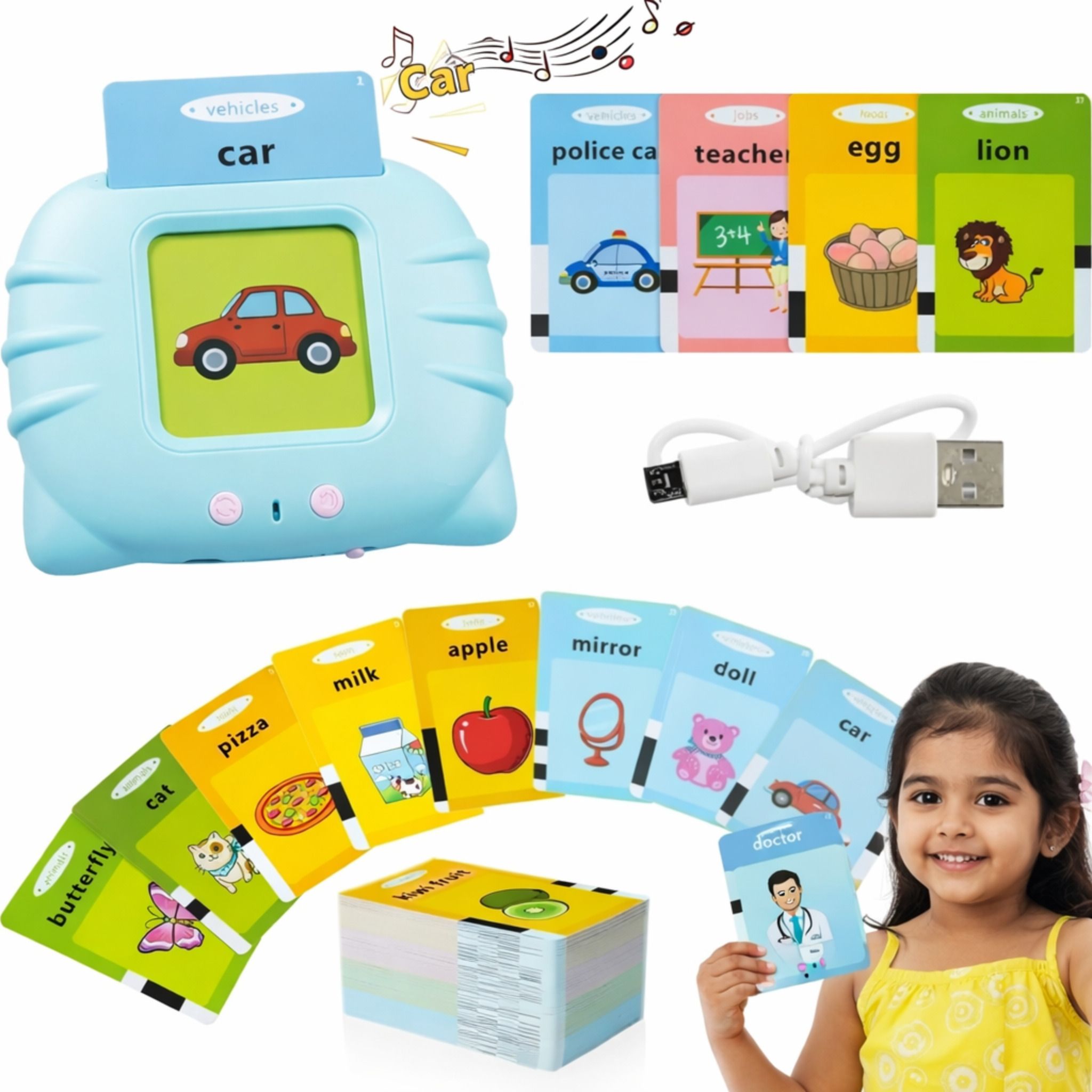 Talking Flash Cards Montessori Preschool Learning Toy for Toddlers Kids Gift Set-image-11