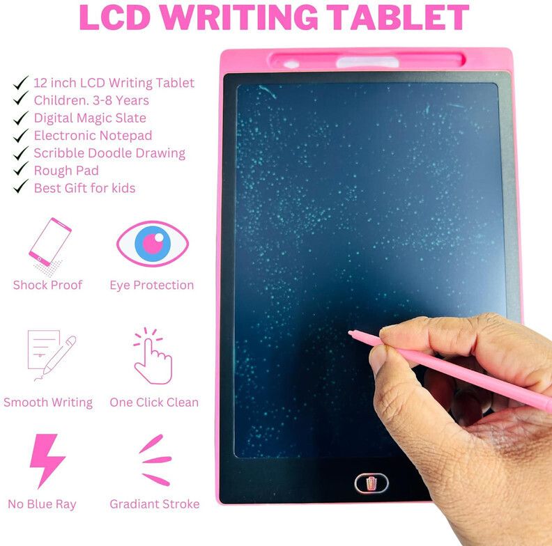 toyporium LCD Writing Tablet 12 Inch Reusable E-Note Pad Best Gift for Kids Boys Girls-85-picture-31