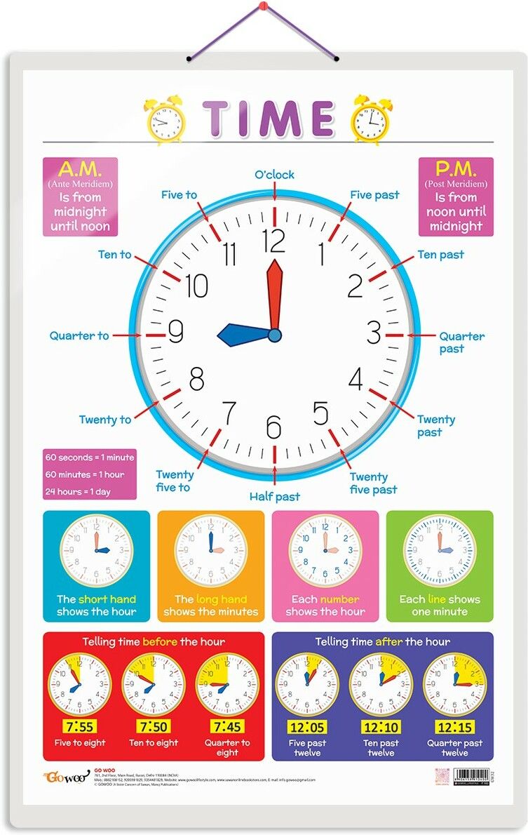 TIME Educational chart with Big font and Dust resistant Lamination-image-47