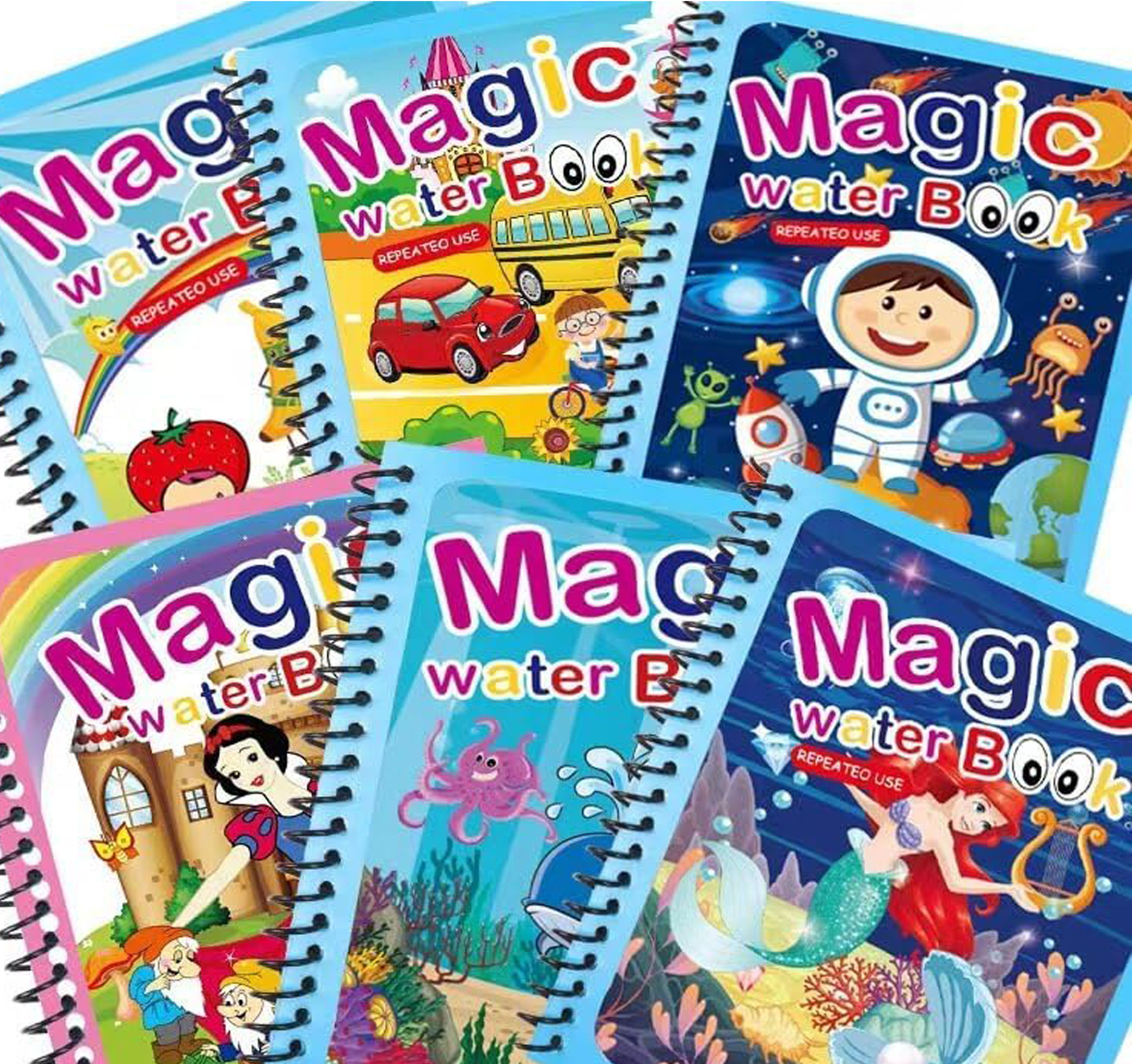 primefair 6 PACK Water Coloring Book for Toddlers - Mess Free Water Painting Book,Reusable-picture-24