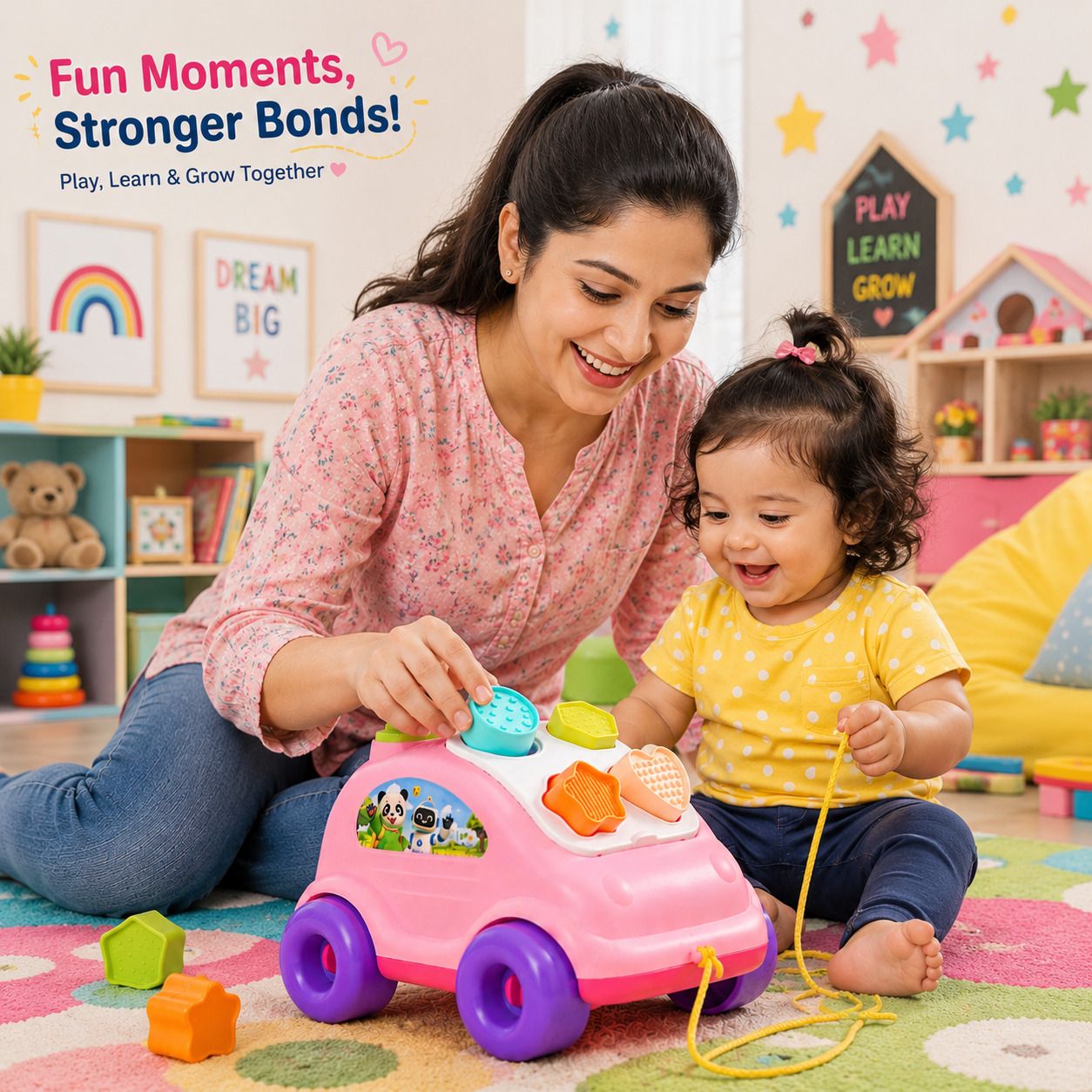 Baby Learning Car Toy with Shape Sorting Blocks Fun-image-1