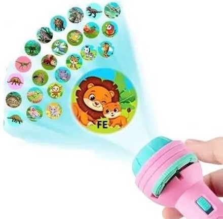 novelty enterprises 3 slides 24 patterns Mini Projector Torch Toy Flashlight for kids image 1