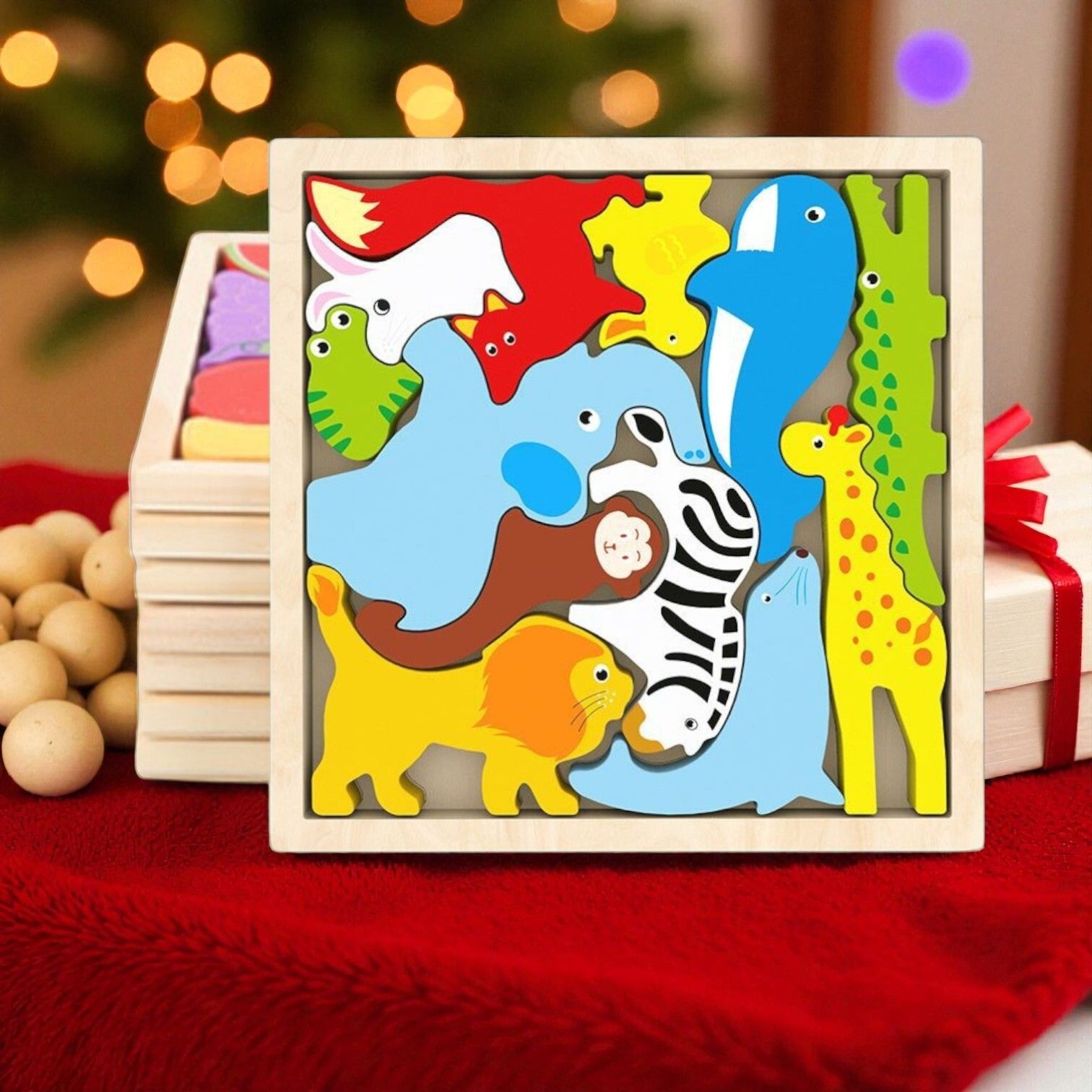 vhd Multicolor Wooden Animal Puzzle – Fun & Educational Toy for Kids W68-picture-21