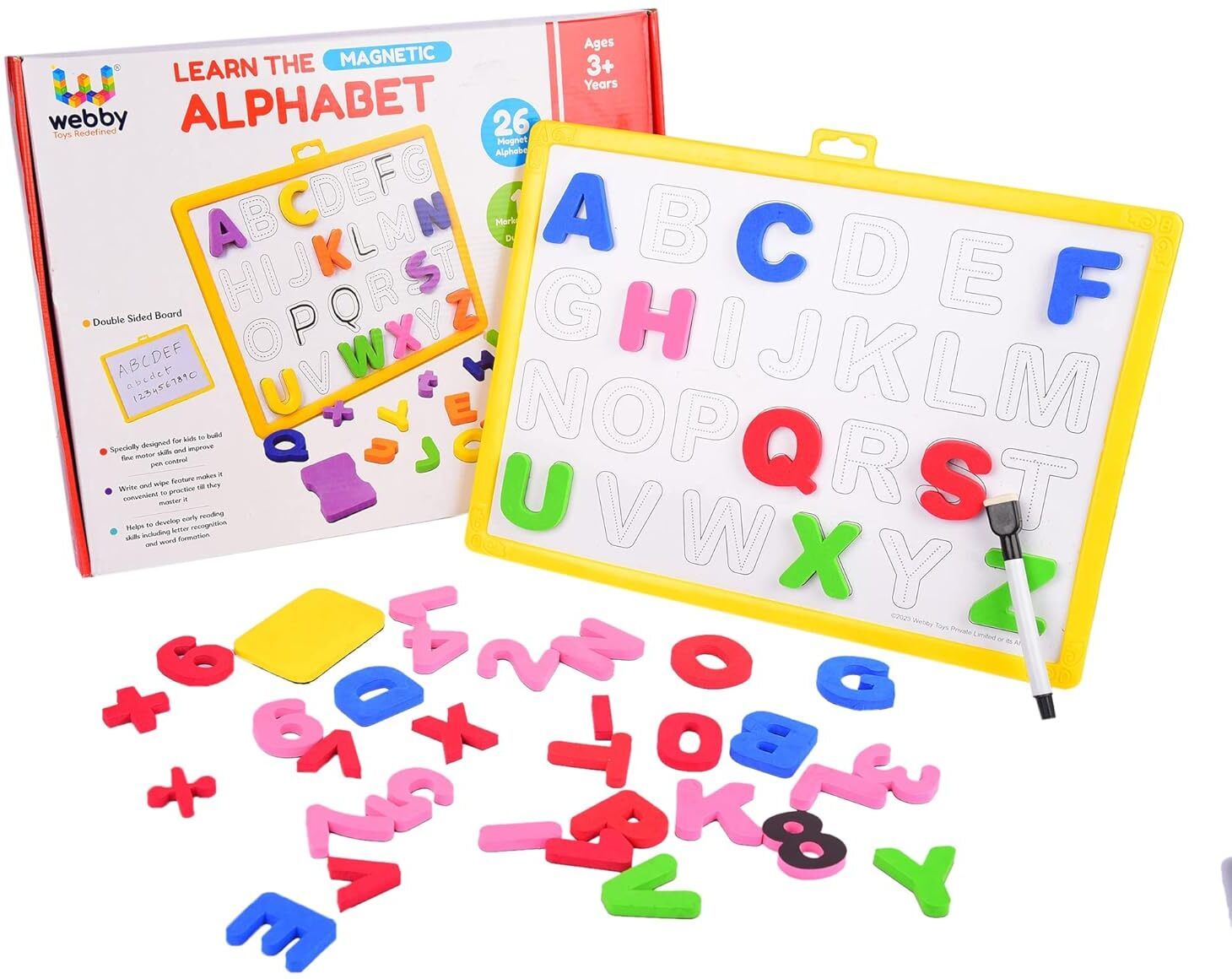Magnetic Alphabets and Numbers with Double Sided Board-image-1