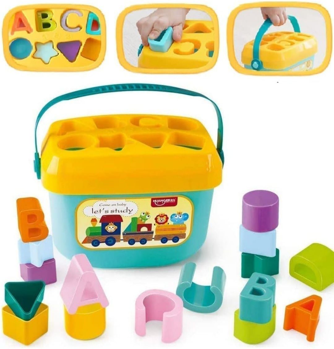 mira farmcraft Baby's First Shape Sorting Blocks Learning Intellectual Toys 16 Building Blocks-picture-10