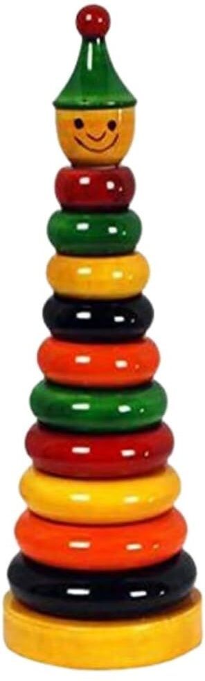 Wooden Ring Stacking Toy for Kids 1+| Montessori Rainbow Stacker Toy for Toddler-image-9