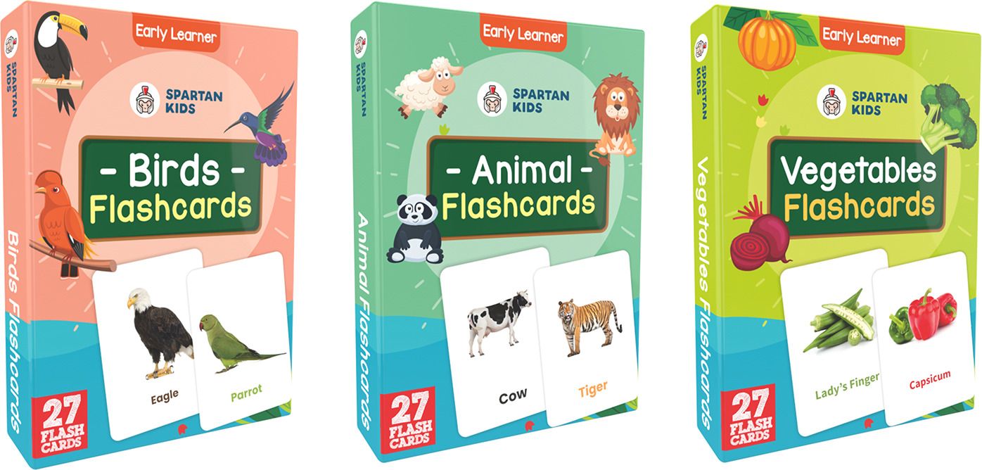spartan kids Animal,Vegetables and Bird Flash Cards For Kids(set of 3)-picture-21
