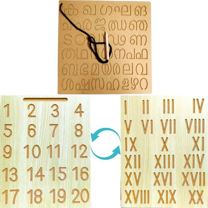 Malayalam and Number Learning wooden Board Wooden Educational Board for Kids-image-40