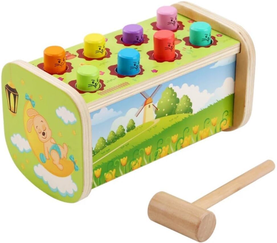 toyartsy Wooden Pounding Toy with Hammer | Whack A Mole Game for Toddlers-picture-40