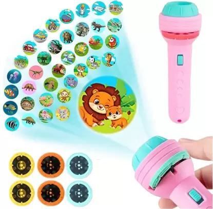 novelty enterprises Mini 3 Slids 24 Patterns (ABCD All Alphabet Slids) Projector light Torch-picture-36