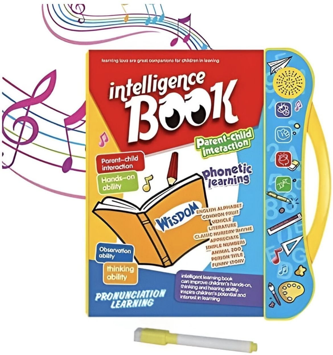 Musical Learning Study Book - Intelligence Book With Numbers,Letters & Poem Kids-image-19
