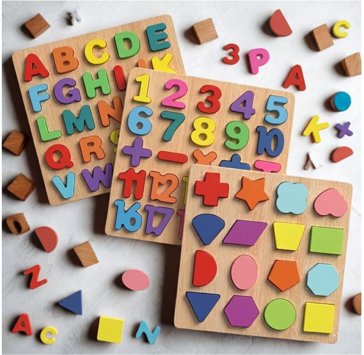 beauty bright Preschool Wooden Alphabet Number Shape Puzzle Board Learning Toy WD-601-picture-48