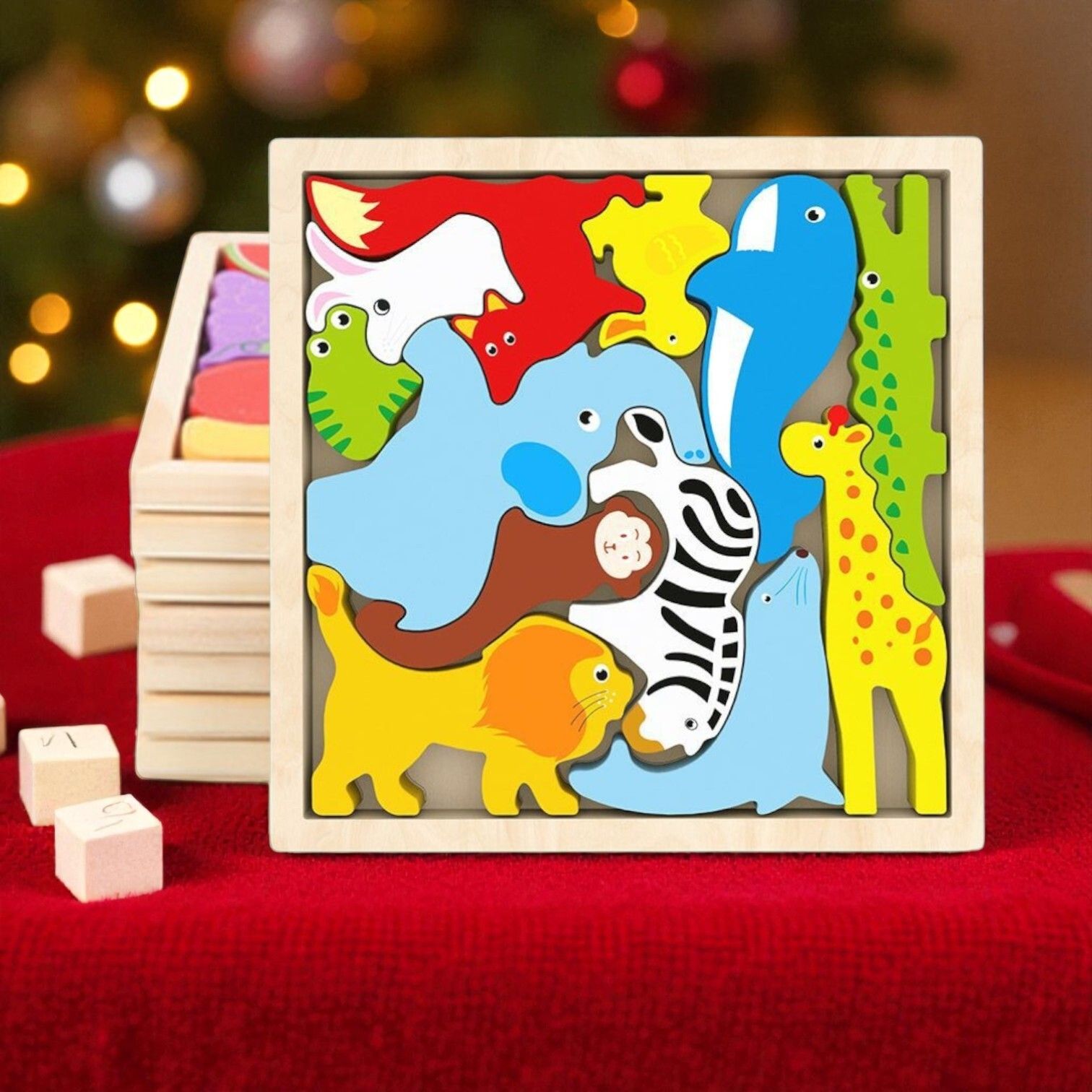 vhd Multicolor Wooden Animal Puzzle – Fun & Educational Toy for Kids W141-picture-48