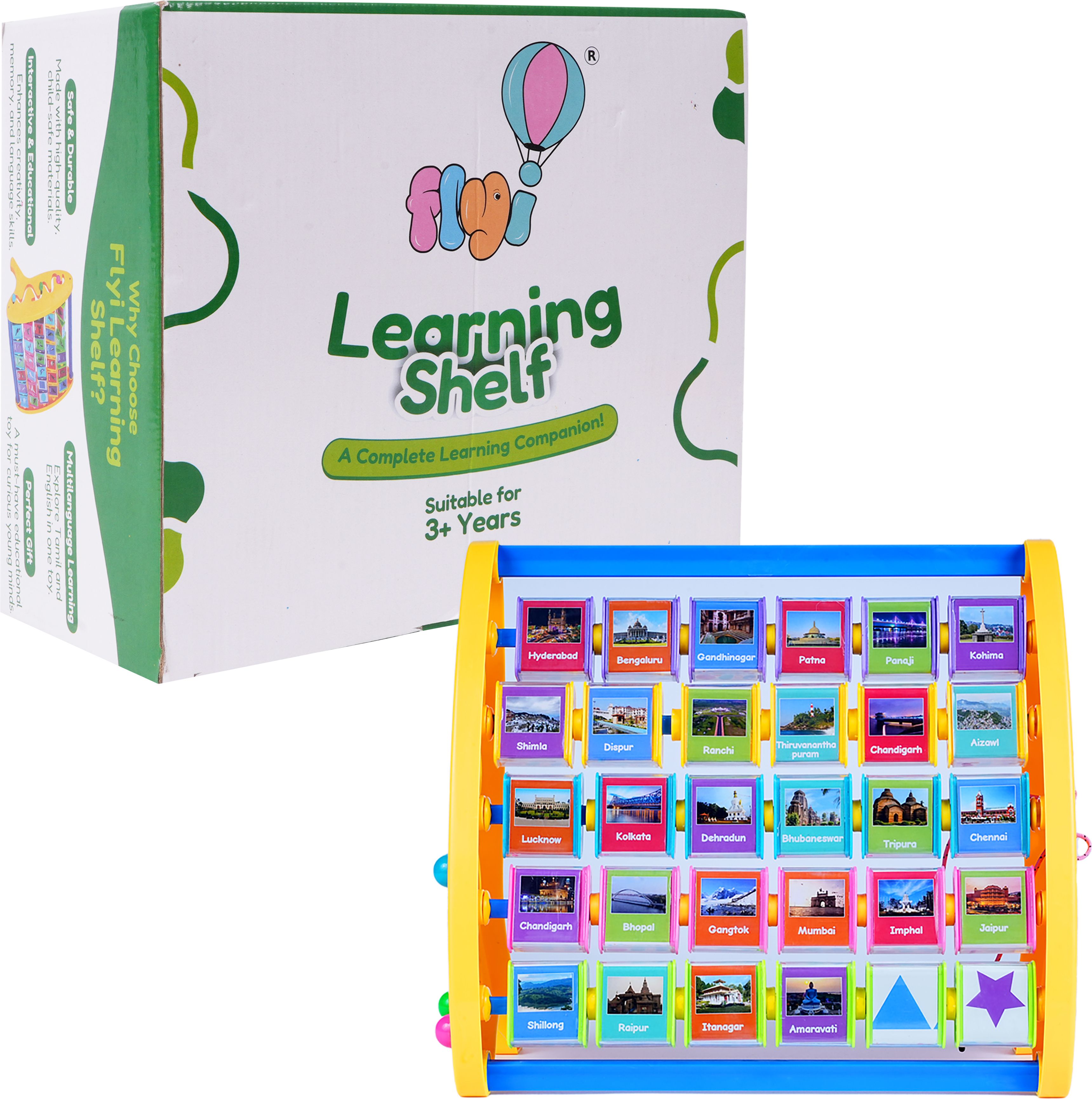 flyi 3-in-1 States and Capitals Learning Shelf Toy, 3+ Years, Activity Learning Toy-picture-29