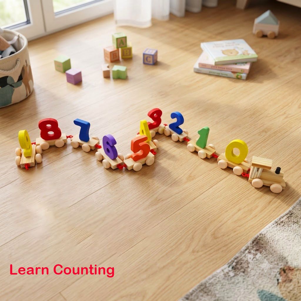 poksi Montessori Wooden Number Train Puzzle Toy for Toddlers Age 3+ Years-picture-13